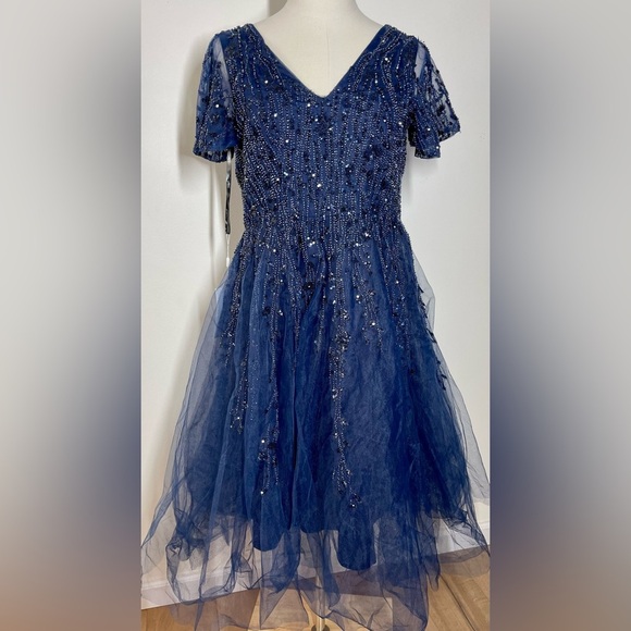 Mac Duggal 20304 | Tea Length Fit n Flare Tulle | Cocktail Dress | Women’s 12 - Picture 2 of 8